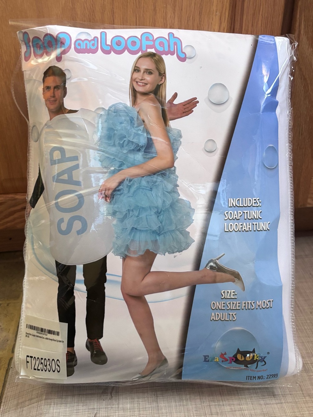 Couple’s Halloween Party Costume Soap and Blue Loofah Tunic OSFM Dress Up NIP